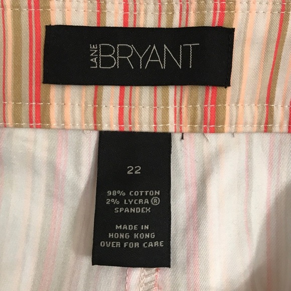 Lane Bryant Striped Mini Skirt Womens Size 22 Embroidered Flower Detail - Picture 4 of 6